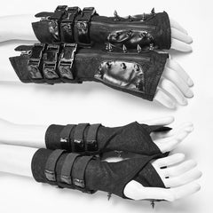 WS-278 Men And Women Diablo Assassin Punk Rivet Leather Buckles Gloves Arm Warmers?-??Punk Rave Clothing