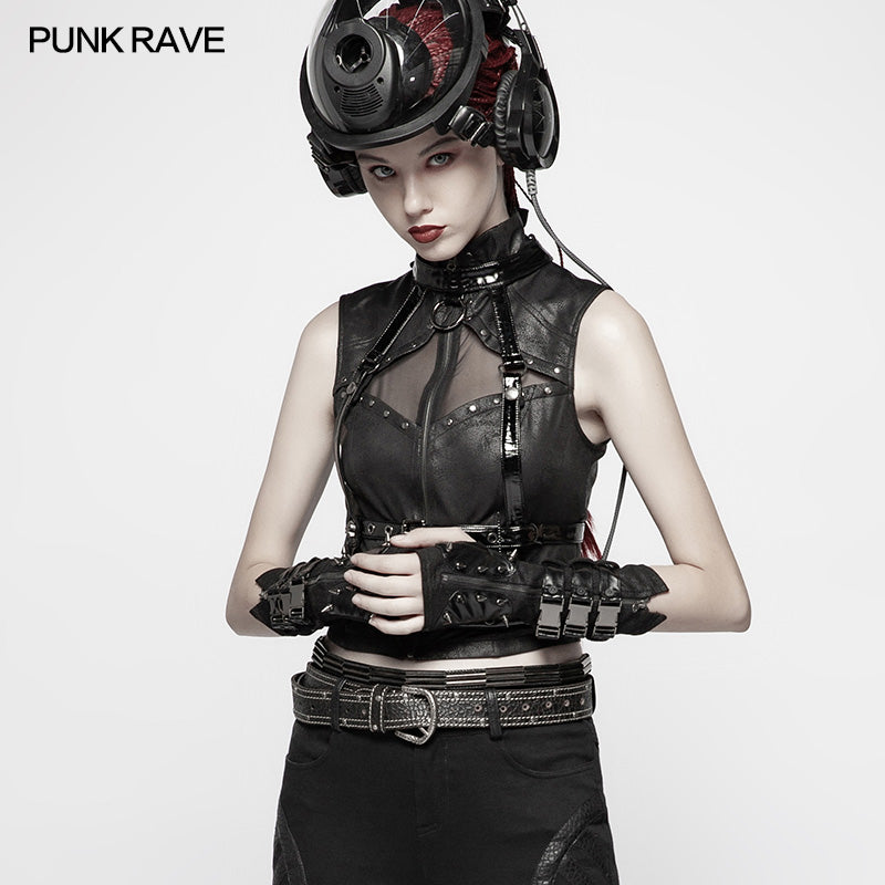 WS-278 Men And Women Diablo Assassin Punk Rivet Leather Buckles Gloves Arm Warmers?-??Punk Rave Clothing