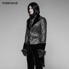 WY-922 Gothic Metal Texture Jacquard Swallow Tail Coat Jacket?-??Punk Rave Clothing