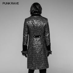 WY-922 Gothic Metal Texture Jacquard Swallow Tail Coat Jacket?-??Punk Rave Clothing