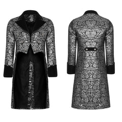 WY-922 Gothic Metal Texture Jacquard Swallow Tail Coat Jacket?-??Punk Rave Clothing