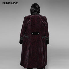 WY-942 Gothic Dark Rose Printed Velvet Swallowtail Coat Jacket?-??Punk Rave Clothing