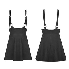 OYQ-016 Punk Suede Personality High Waisted Suspender Skirt For Girls?-??Punk Rave Clothing