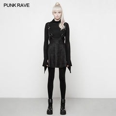 OYQ-016 Punk Suede Personality High Waisted Suspender Skirt For Girls?-??Punk Rave Clothing