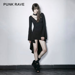 PQ-203 Dark Witch Sexy Irregular Hem Front Cross Gothic Dresses?-??Punk Rave Clothing