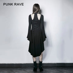 PQ-203 Dark Witch Sexy Irregular Hem Front Cross Gothic Dresses?-??Punk Rave Clothing