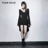 PQ-203 Dark Witch Sexy Irregular Hem Front Cross Gothic Dresses?-??Punk Rave Clothing