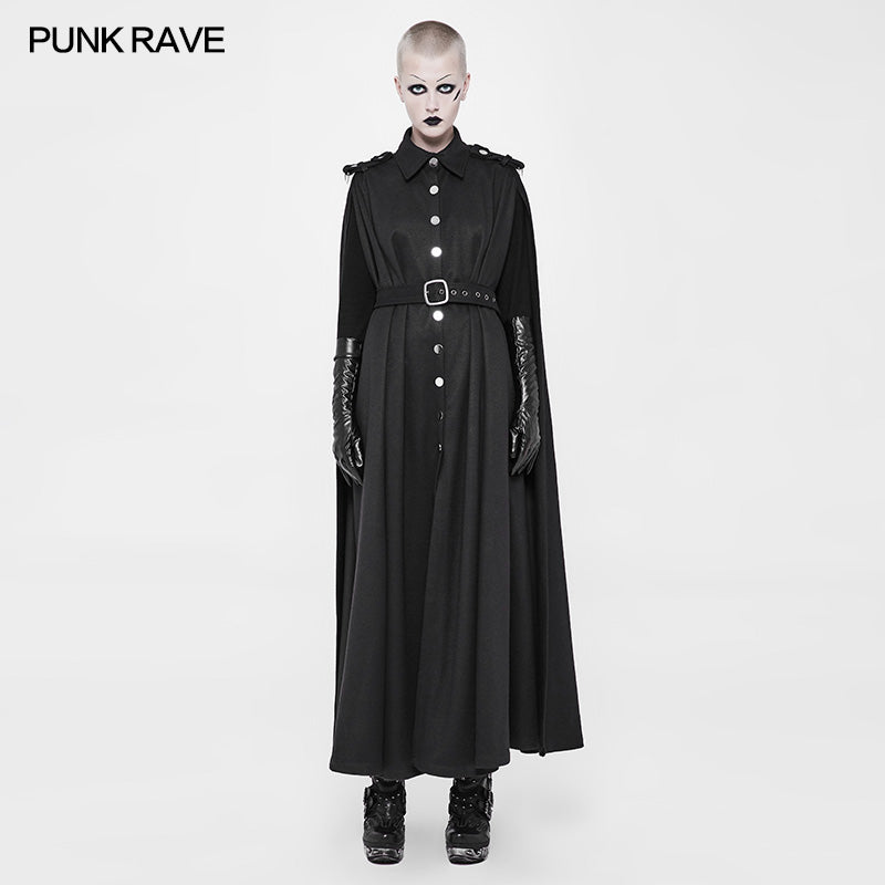 WY-885 Punk Long Military Uniform Woolen Cloak Coat For Women?-??Punk Rave Clothing