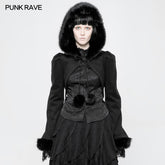 WLY-079 Lolita Soft Woolen Hooded Bolero Lovely Short Coat?-??Punk Rave Clothing