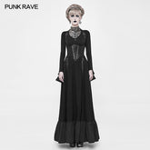 WQ-361 Victorian Steampunk Long Linen Lace Up Corset Suspender Dress?-??Punk Rave Clothing