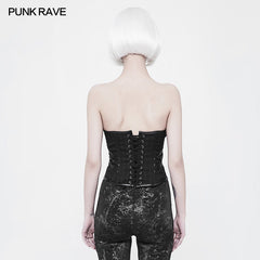 WY-884 Punk Military Uniform Striped Steel Boned Overbust Corset?-??Punk Rave Clothing