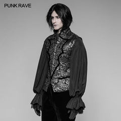 WY-923 Alchemist Gothic Waistcoat Imtation Metal Jacquard Vest?-??Punk Rave Clothing