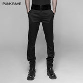 WK-333 Dracula Gothic Pants Dark Stripes Trousers With Velvet Print Waistband?-??Punk Rave Clothing