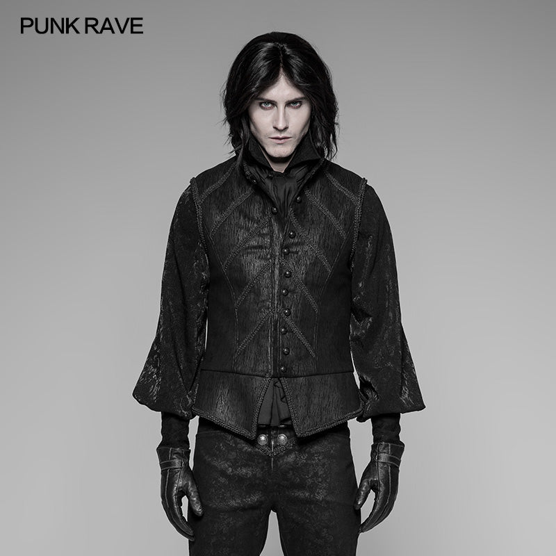 WY-917 Victorias Vintage Court Gothic Vest Stand Collar Waistcoat?-??Punk Rave Clothing