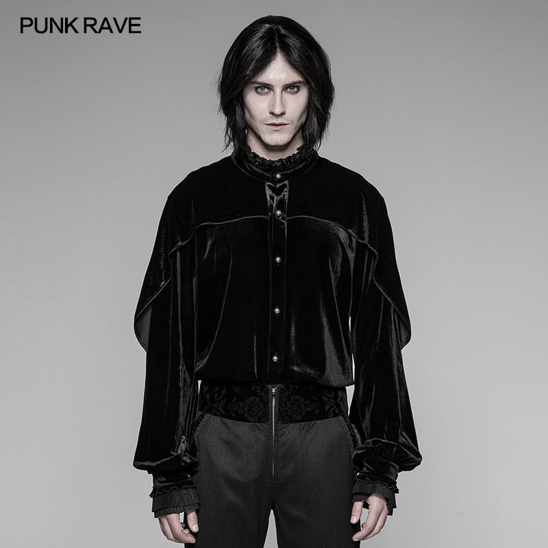 WY-926 Dracula Dark Gorgeous Vintage Velvet Gothic Shirt?-??Punk Rave Clothing