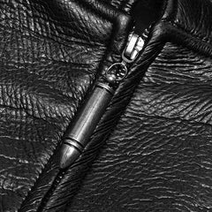 WY-915 Mens Punk Uniform Stand Collar Leather Woven Coat?-??Punk Rave Clothing