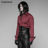 WS-277 Mens Punk Personality Girdle Leather Buckle Strap Zipper Rough Underwaist Corset?-??Punk Rave Clothing