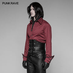 WS-277 Mens Punk Personality Girdle Leather Buckle Strap Zipper Rough Underwaist Corset?-??Punk Rave Clothing