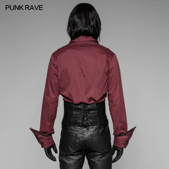 WS-277 Mens Punk Personality Girdle Leather Buckle Strap Zipper Rough Underwaist Corset?-??Punk Rave Clothing