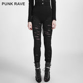 Hot Sale K-099 Broken Mesh For Women Gothic Pants/leggings?-??Punk Rave Clothing