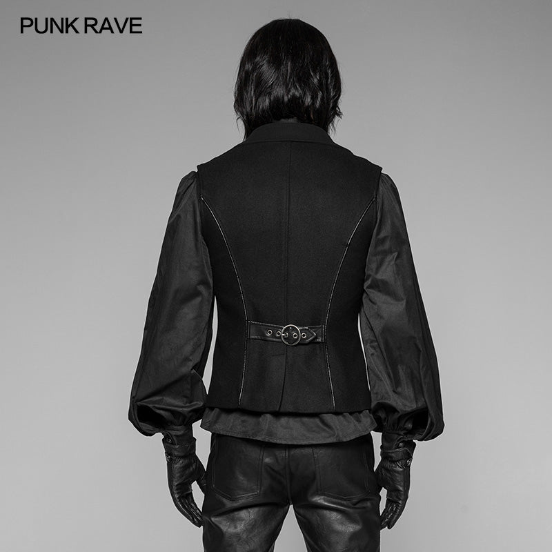 WY-951 Mens Vintage Dark Gothic Waistcoat Suit Vest With Double Row Snap Buttons?-??Punk Rave Clothing