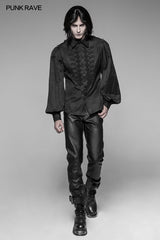 WY-914 Mens Vintage Long Sleeves Gothic Shirt With Chinese Disa Floret Design?-??Punk Rave Clothing