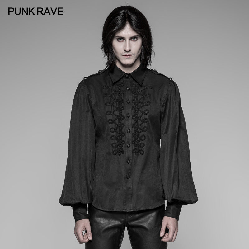 WY-914 Mens Vintage Long Sleeves Gothic Shirt With Chinese Disa Floret Design?-??Punk Rave Clothing