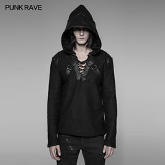 WM-044 Dark Evil Dragon Pullover Mosaic Punk Hoodies For Men?-??Punk Rave Clothing