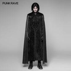 WY-934 Dracula Gorgeous Gothic Cape Cloak Embossed Velvet Long Coat?-??Punk Rave Clothing