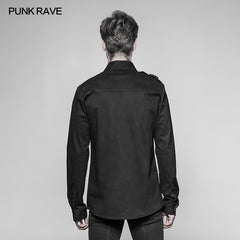 WY-943 Personality Steampunk Metal Eyelets Sueded Shirt With Retro Snap Buttons?-??Punk Rave Clothing