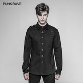 WY-943 Personality Steampunk Metal Eyelets Sueded Shirt With Retro Snap Buttons?-??Punk Rave Clothing