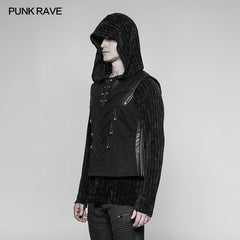 WY-931 Punk Warrior Leather Stitching Personality Chest Protector Vest?-??Punk Rave Clothing