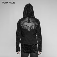 WY-931 Punk Warrior Leather Stitching Personality Chest Protector Vest?-??Punk Rave Clothing