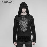 WY-931 Punk Warrior Leather Stitching Personality Chest Protector Vest?-??Punk Rave Clothing