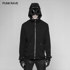 WY-921 Punk Pilot Personality Hooded Jacket Cashmere Sweater Cardigan For Men?-??Punk Rave Clothing