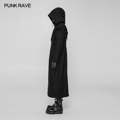 WY-916 Dark Gothic Woolen Long Hooded Coat With Overlapping Layer Armor Cape?-??Punk Rave Clothing
