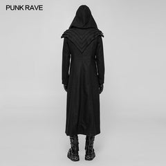 WY-916 Dark Gothic Woolen Long Hooded Coat With Overlapping Layer Armor Cape?-??Punk Rave Clothing
