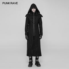 WY-916 Dark Gothic Woolen Long Hooded Coat With Overlapping Layer Armor Cape?-??Punk Rave Clothing