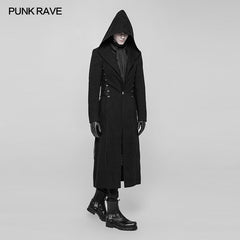 OY-927 Gothic Dark Side Wear Rope Woolen Hooded Coat Long Jacket?-??Punk Rave Clothing