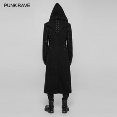 OY-927 Gothic Dark Side Wear Rope Woolen Hooded Coat Long Jacket?-??Punk Rave Clothing