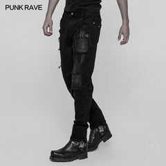 WK-339 Mens Punk Decadent Crack Personality Pants Hand-painted Trousers?-??Punk Rave Clothing