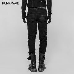WK-339 Mens Punk Decadent Crack Personality Pants Hand-painted Trousers?-??Punk Rave Clothing