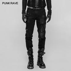 WK-339 Mens Punk Decadent Crack Personality Pants Hand-painted Trousers?-??Punk Rave Clothing