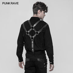 WS-272 Personality Punk Leather Cross Shoulder Strap Suspenders Accessories?-??Punk Rave Clothing