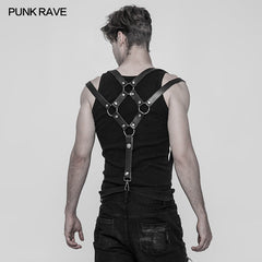WS-272 Personality Punk Leather Cross Shoulder Strap Suspenders Accessories?-??Punk Rave Clothing