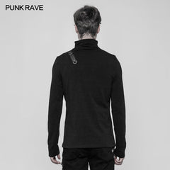 WT-533 Steampunk Metal Rivet Embossing Knitting T-shirt For Men?-??Punk Rave Clothing