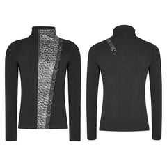 WT-533 Steampunk Metal Rivet Embossing Knitting T-shirt For Men?-??Punk Rave Clothing