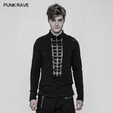 WT-530 Mens Punk Front Pimp Rivets Slim Personality T-shirt?-??Punk Rave Clothing