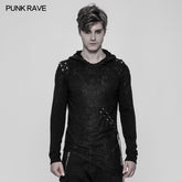WT-534 Diablo Assassin Punk Hooded T-shirt Asymmetric Personality Top For Men?-??Punk Rave Clothing