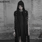 WS-267 Dark Gothic Mesh Wool Knitting Hooded Scarf With Lace Decoration?-??Punk Rave Clothing
